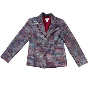 Coldwater Creek Multicolor Tweed Blazer Professional Womens Jacket S